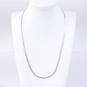 Vintage Italy Sterling Silver 925 Reversible Patterned Herringbone Necklace 20"
